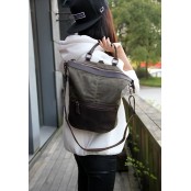 TD01 LATIFA™ damski plecak + torba 2w1 płótno - skóra naturalna 